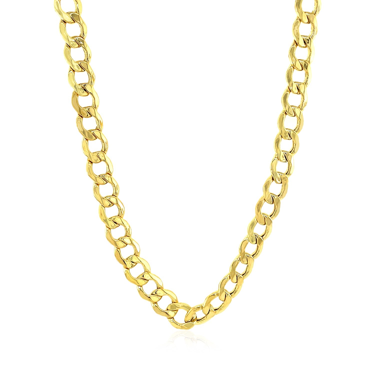 10k Yellow Gold Curb Chain (6.20 mm) in a sleek high-contrast midnight luxury editorial style